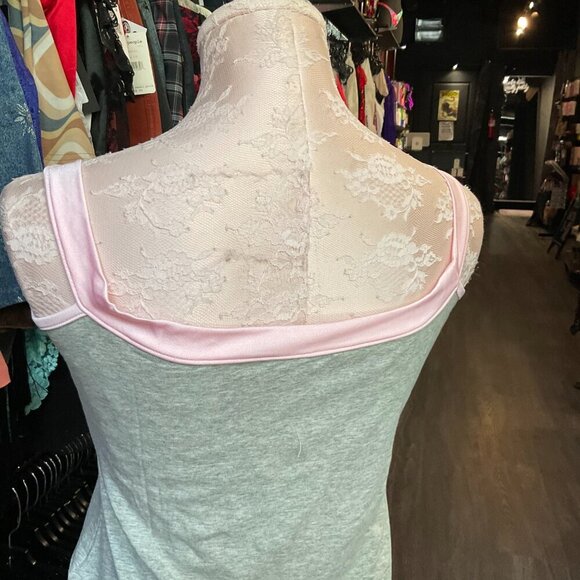 Vintage Y2K Coquette Bow Front Jersey/Lycra Babydoll Dress Size M Pink/Blue - Picture 4 of 4